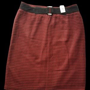 Cato Houndstooth Pencil Skirt Plus Size Red/Black